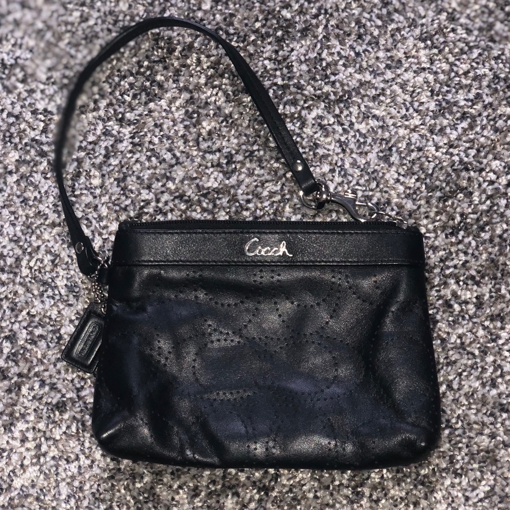 COACH black wristlet